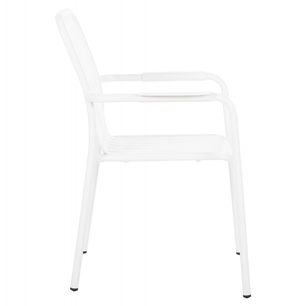 Πολυθρόνα "RACHEL" από αλουμίνιο σε λευκό χρώμα 63x58x85