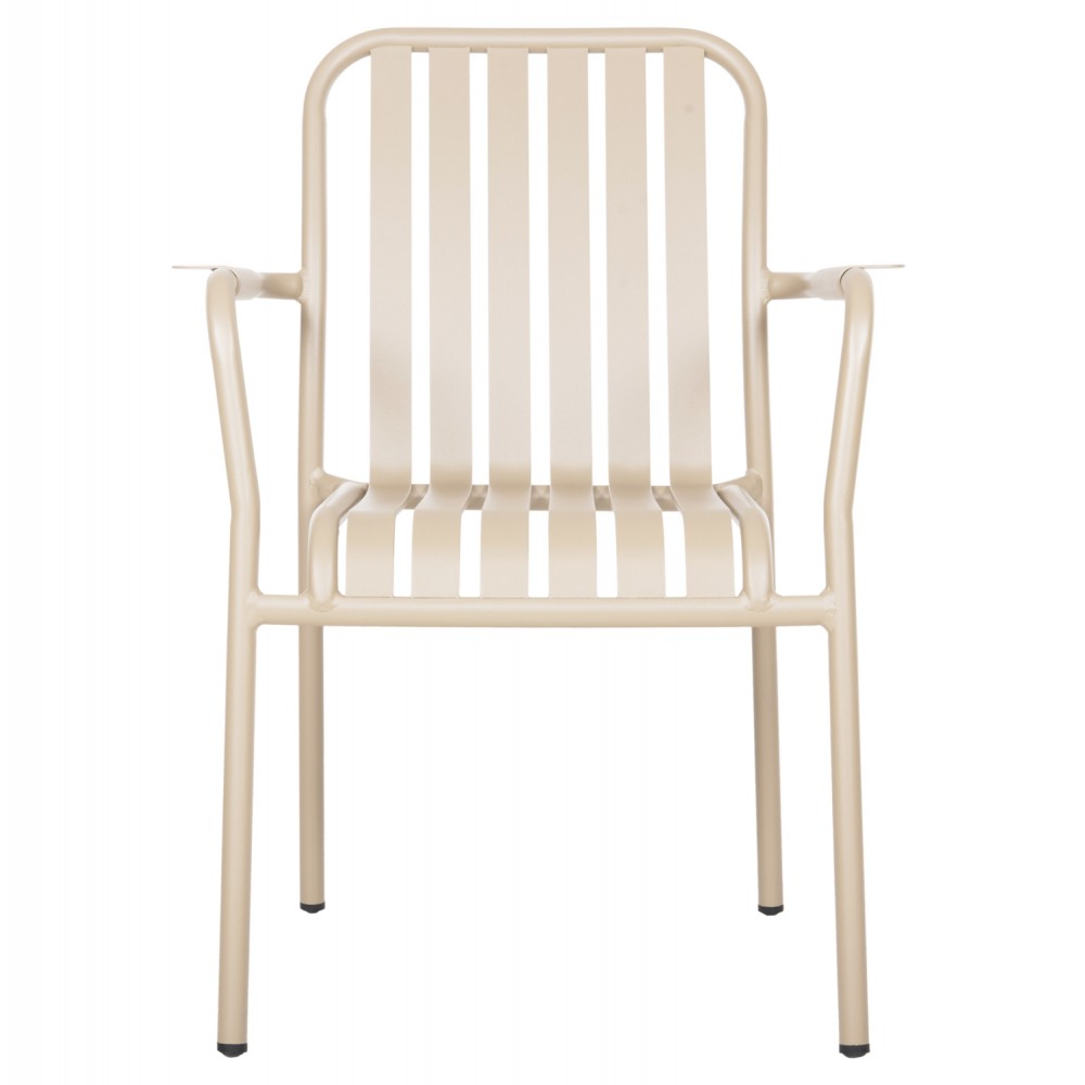 Πολυθρόνα "RACHEL" από αλουμίνιο σε σαμπανί χρώμα 63x58x85