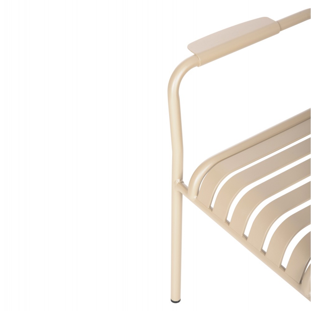 Πολυθρόνα "RACHEL" από αλουμίνιο σε σαμπανί χρώμα 63x58x85