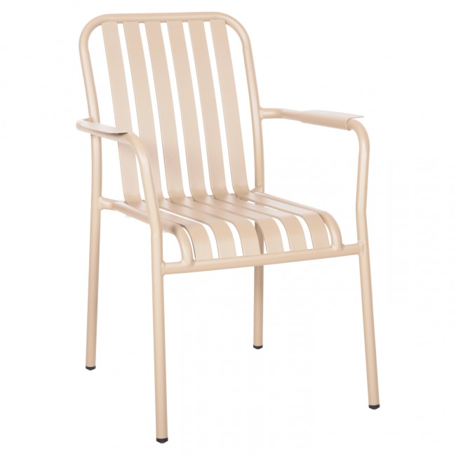 Πολυθρόνα "RACHEL" από αλουμίνιο σε σαμπανί χρώμα 63x58x85