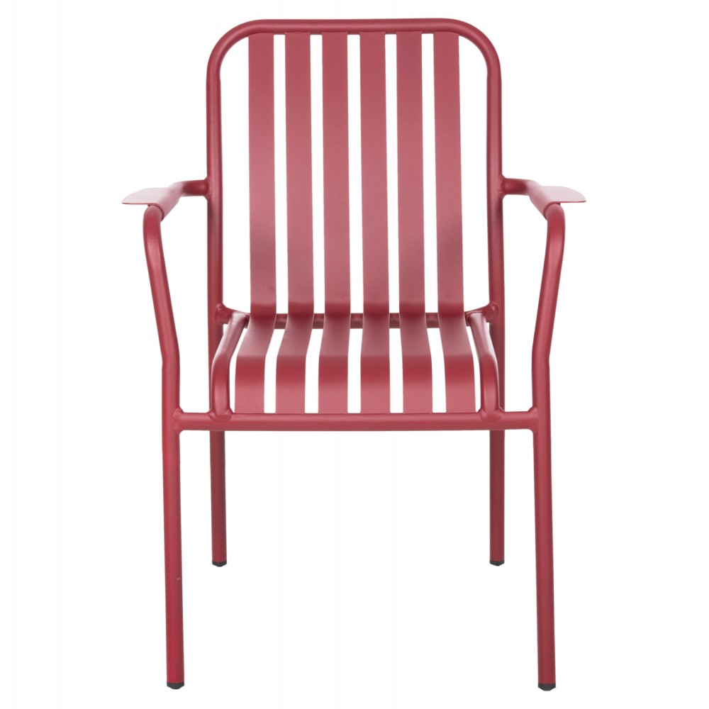 Πολυθρόνα "RACHEL" από αλουμίνιο σε κόκκινο χρώμα 63x58x85