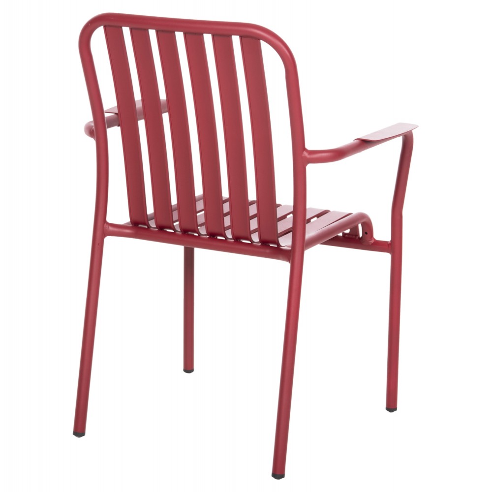 Πολυθρόνα "RACHEL" από αλουμίνιο σε κόκκινο χρώμα 63x58x85