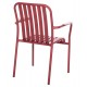 Πολυθρόνα "RACHEL" από αλουμίνιο σε κόκκινο χρώμα 63x58x85