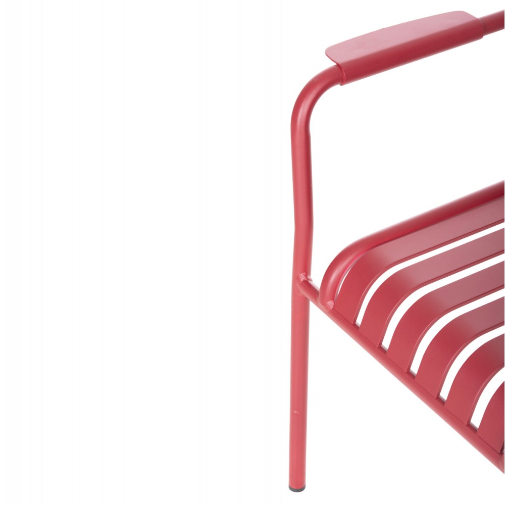 Πολυθρόνα "RACHEL" από αλουμίνιο σε κόκκινο χρώμα 63x58x85