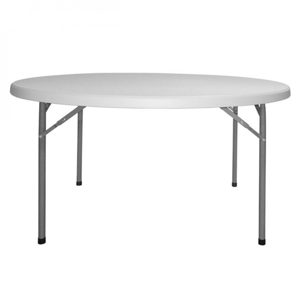 Τραπέζι "CATERING-ΣΥΝΕΔΡΙΟΥ" από PP/μέταλλο σε χρώμα λευκό Φ122x74