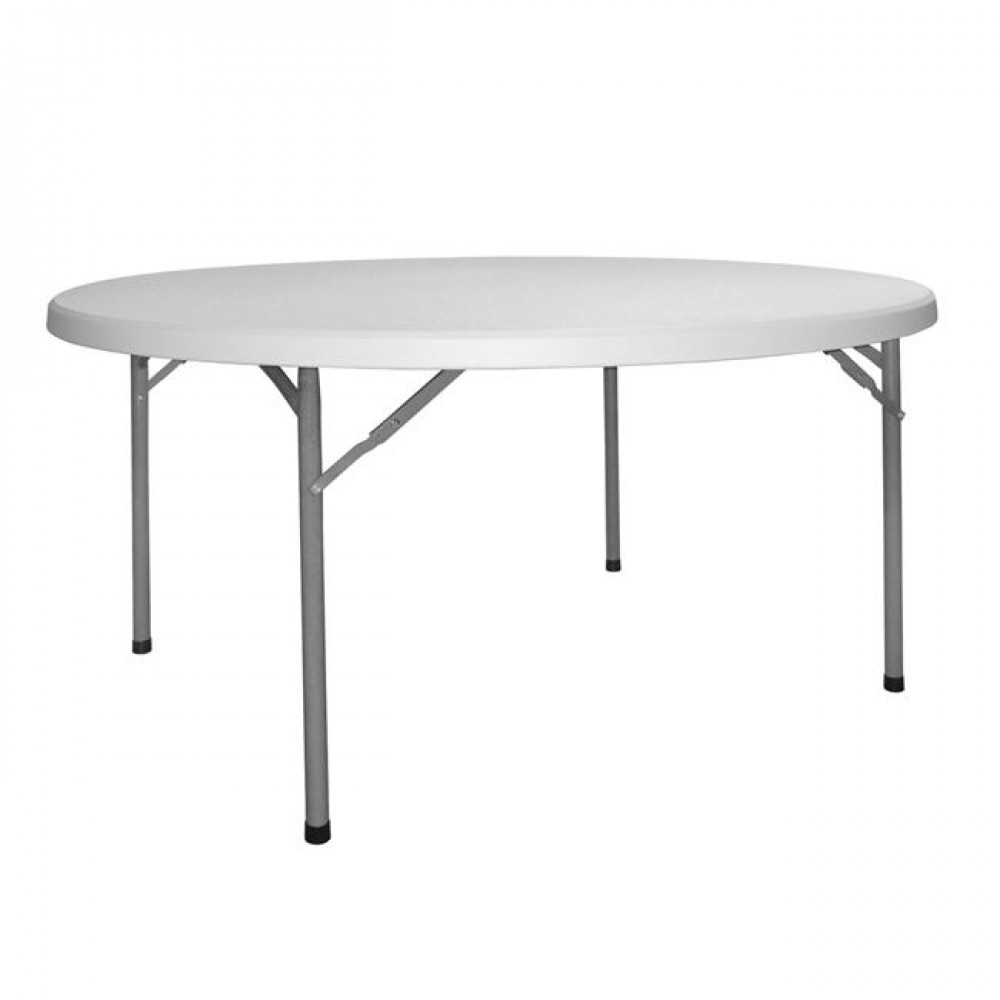 Τραπέζι "CATERING-ΣΥΝΕΔΡΙΟΥ" από PP/μέταλλο σε χρώμα λευκό Φ122x74