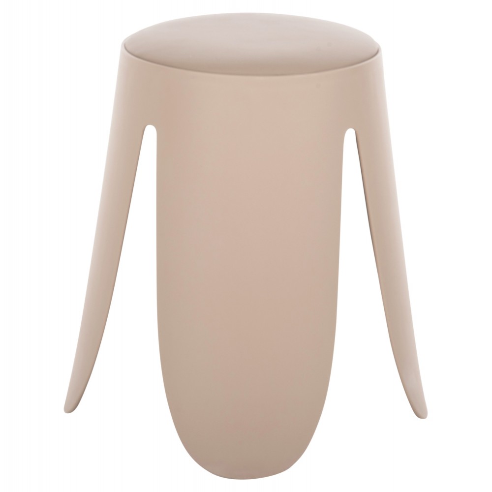 Σκαμπό "DENTY" από πολυπροπυλένιο σε χρώμα καπουτσίνο Φ30x47