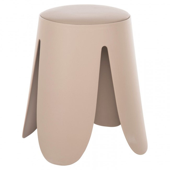 Σκαμπό "DENTY" από πολυπροπυλένιο σε χρώμα καπουτσίνο Φ30x47