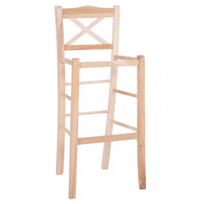 Σκαμπό μπαρ "LUCIUS" από μασίφ ξύλο άβαφο 40,5x40x105