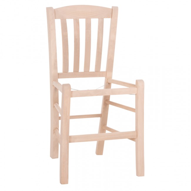 Καρέκλα καφενείου "MONTE" από ξύλο άβαφη 40x41x87