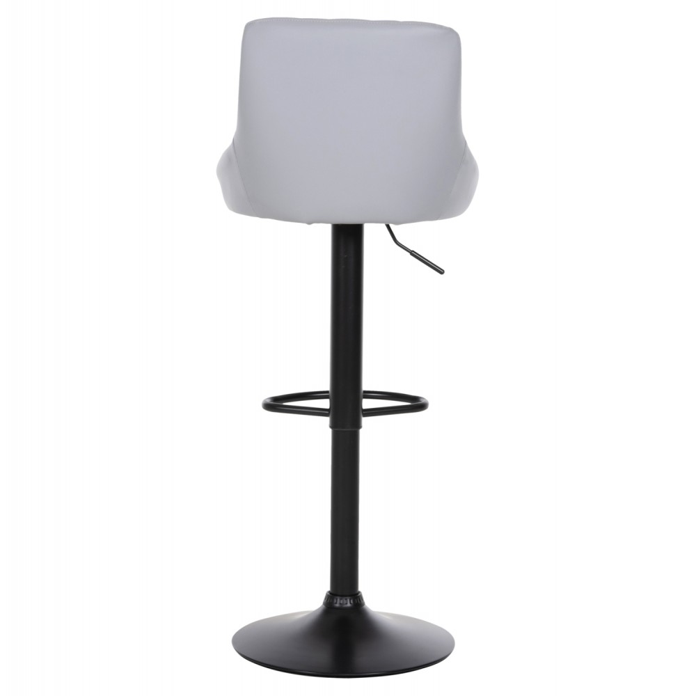 Σκαμπό μπαρ "ROSE" από μέταλλο/τεχνόδερμα σε μαύρο/γκρι χρώμα Φ44x85-107