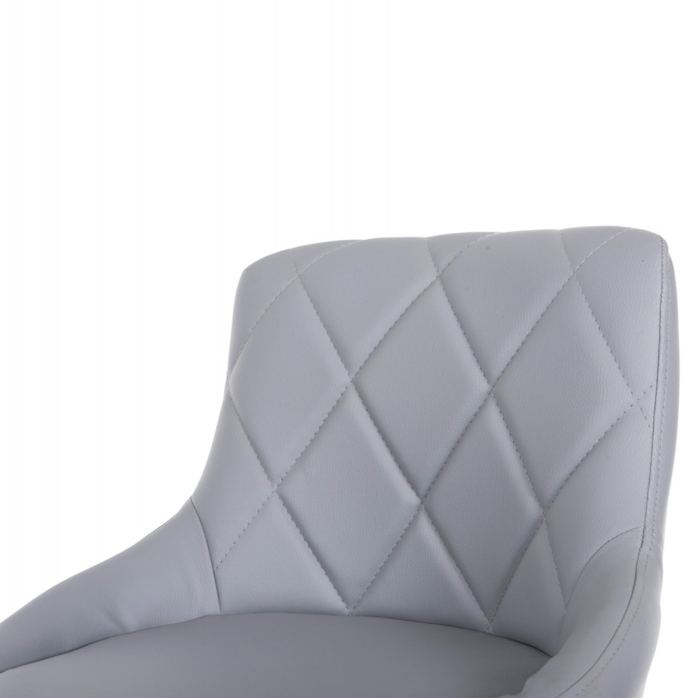 Σκαμπό μπαρ "ROSE" από μέταλλο/τεχνόδερμα σε μαύρο/γκρι χρώμα Φ44x85-107