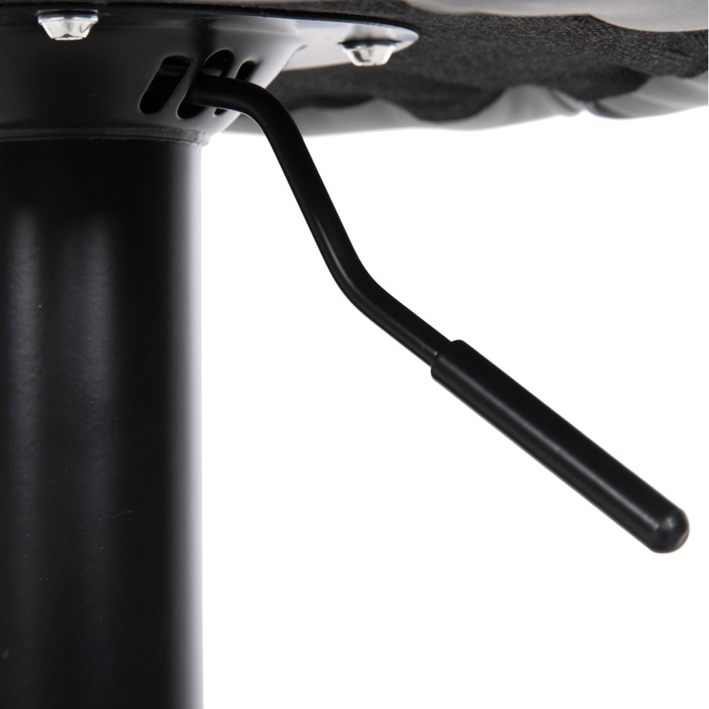 Σκαμπό μπαρ "ROSE" από μέταλλο/τεχνόδερμα σε μαύρο/γκρι χρώμα Φ44x85-107