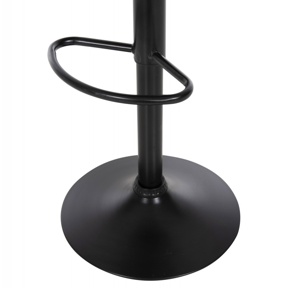 Σκαμπό μπαρ "ROSE" από μέταλλο/τεχνόδερμα σε μαύρο/γκρι χρώμα Φ44x85-107