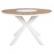 Τραπέζι στρόγγυλο ''MORIL'' από αλουμίνιο/ξύλο σε λευκό/φυσικό χρώμα Φ120x74