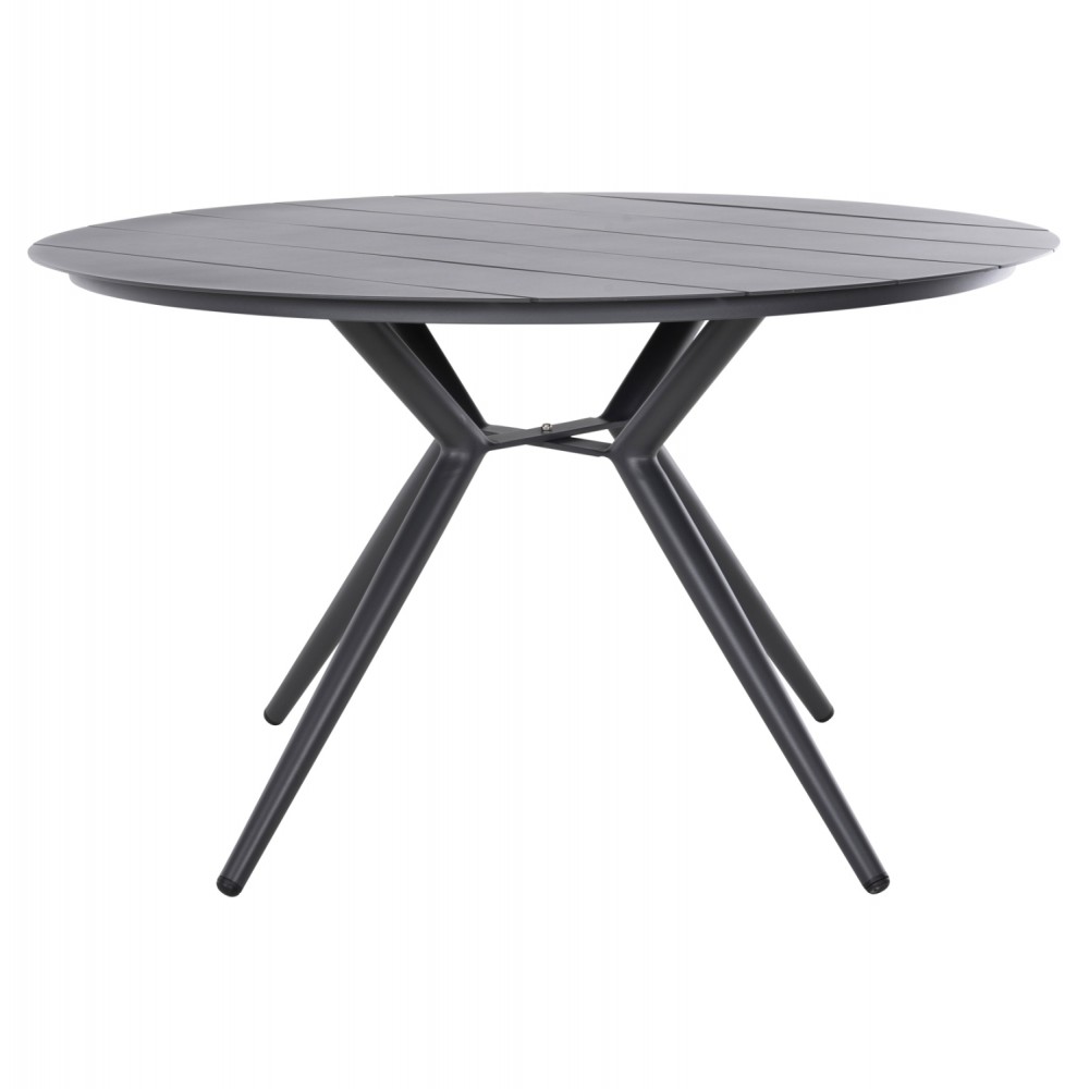 Τραπέζι στρόγγυλο ''HIGER'' από αλουμίνιο σε ανθρακί χρώμα Φ126Χ73