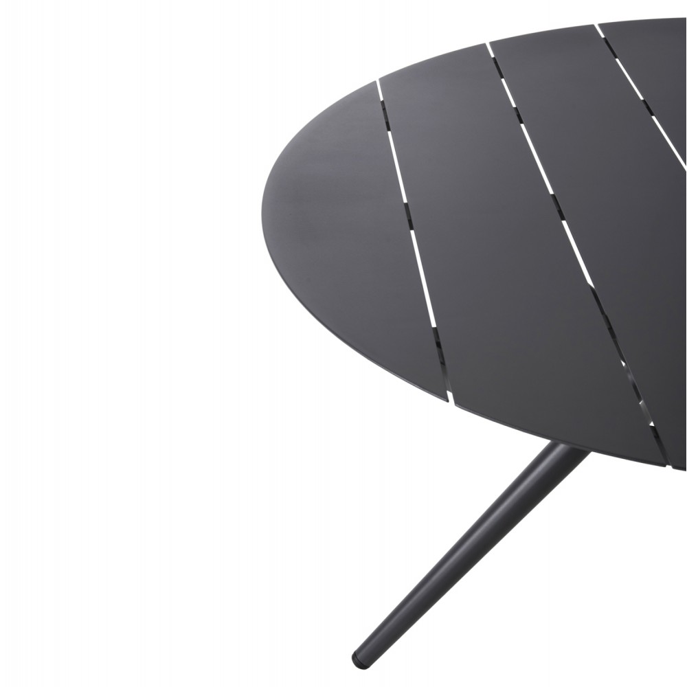 Τραπέζι στρογγυλό ''HIGER'' από αλουμίνιο σε ανθρακί χρώμα Φ126x73