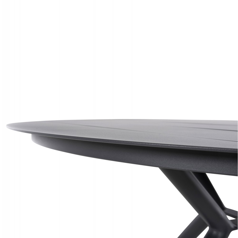 Τραπέζι στρογγυλό ''HIGER'' από αλουμίνιο σε ανθρακί χρώμα Φ126x73