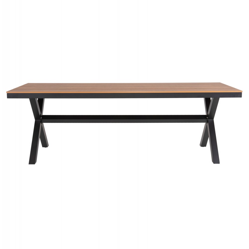 Τραπέζι ''TAWNEE'' από αλουμίνιο/ξύλο σε ανθρακί/φυσικό χρώμα 219,5x89,5x73