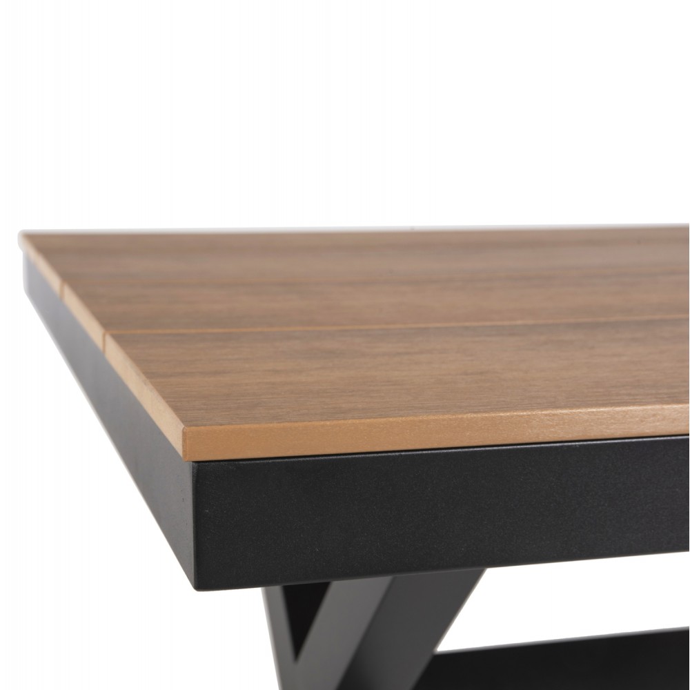 Τραπέζι ''TAWNEE'' από αλουμίνιο/ξύλο σε ανθρακί/φυσικό χρώμα 219,5x89,5x73