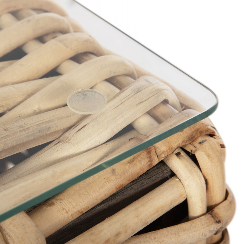 Σετ σαλονιού "TROPEL" από ραττάν σε χρώμα φυσικό 192x88x70-85