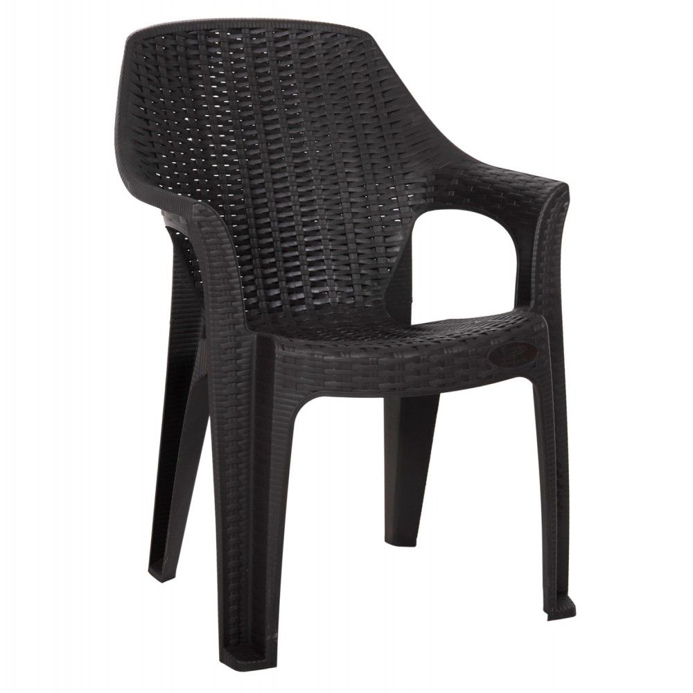 Πολυθρόνα "ABEL" εξωτερικού χώρου από PP σε χρώμα καφέ 61x60x85