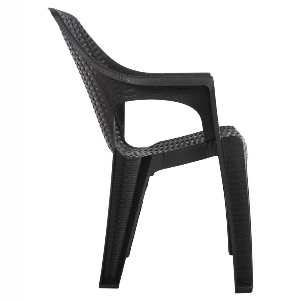 Πολυθρόνα "ABEL" εξωτερικού χώρου από PP σε χρώμα καφέ 61x60x85