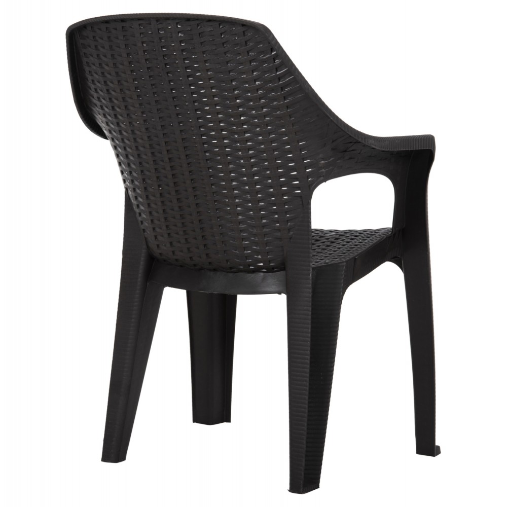 Πολυθρόνα "ABEL" εξωτερικού χώρου από PP σε χρώμα καφέ 61x60x85