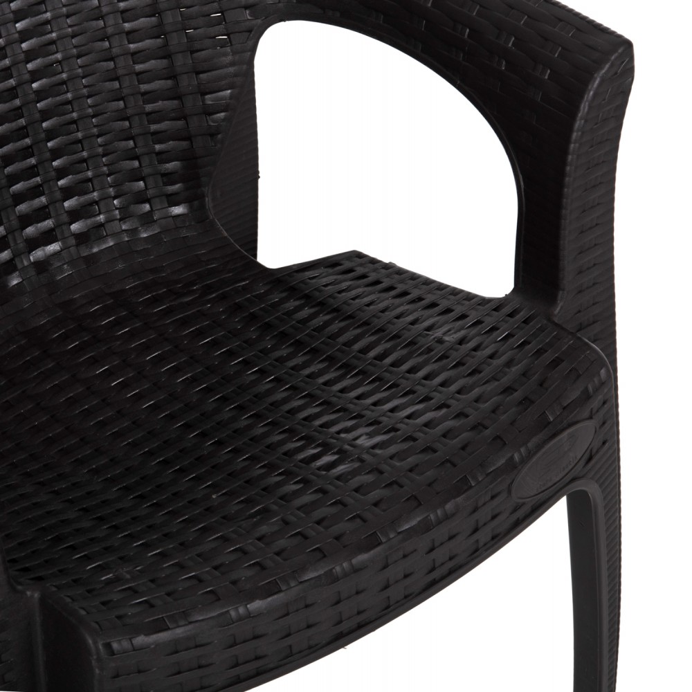 Πολυθρόνα "ABEL" εξωτερικού χώρου από PP σε χρώμα καφέ 61x60x85