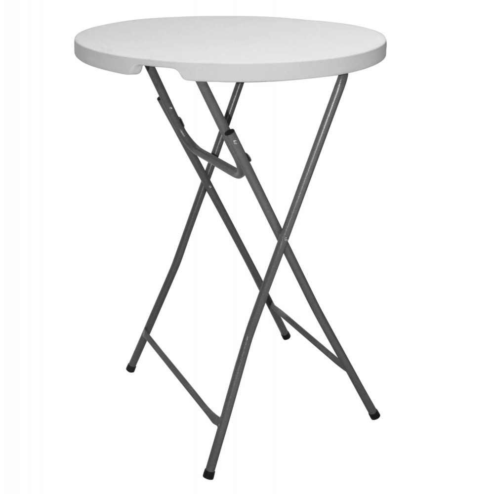 Τραπέζι μπαρ "CATERING-ΣΥΝΕΔΡΙΟΥ" από PP/μέταλλο σε χρώμα λευκό Φ81Χ110