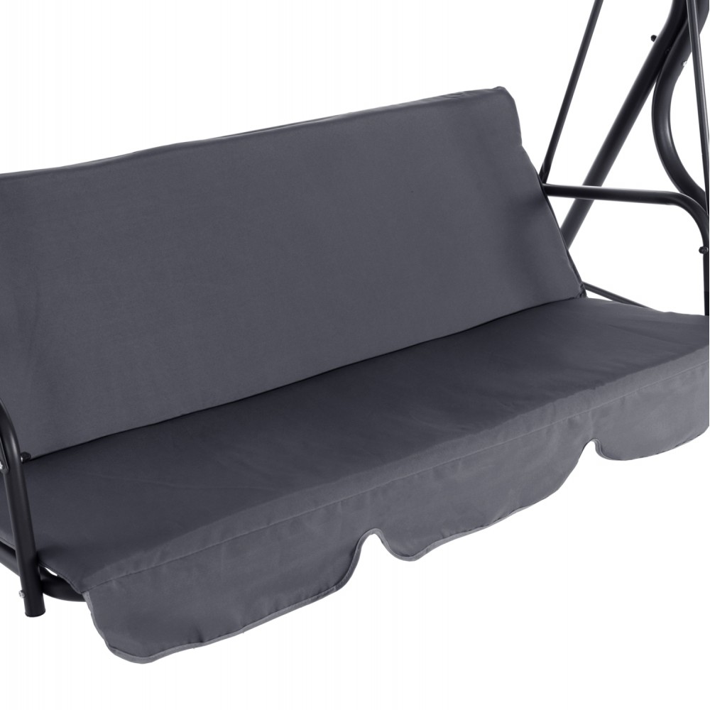 Κούνια τριών θέσεων "LIKID" από μέταλλο/ύφασμα σε χρώμα γκρι 170x110x153