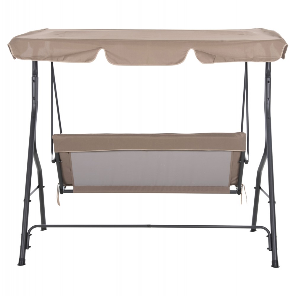 Κούνια τριών θέσεων "LIKID" από μέταλλο/ύφασμα σε χρώμα γκρι/καφέ 170x110x153