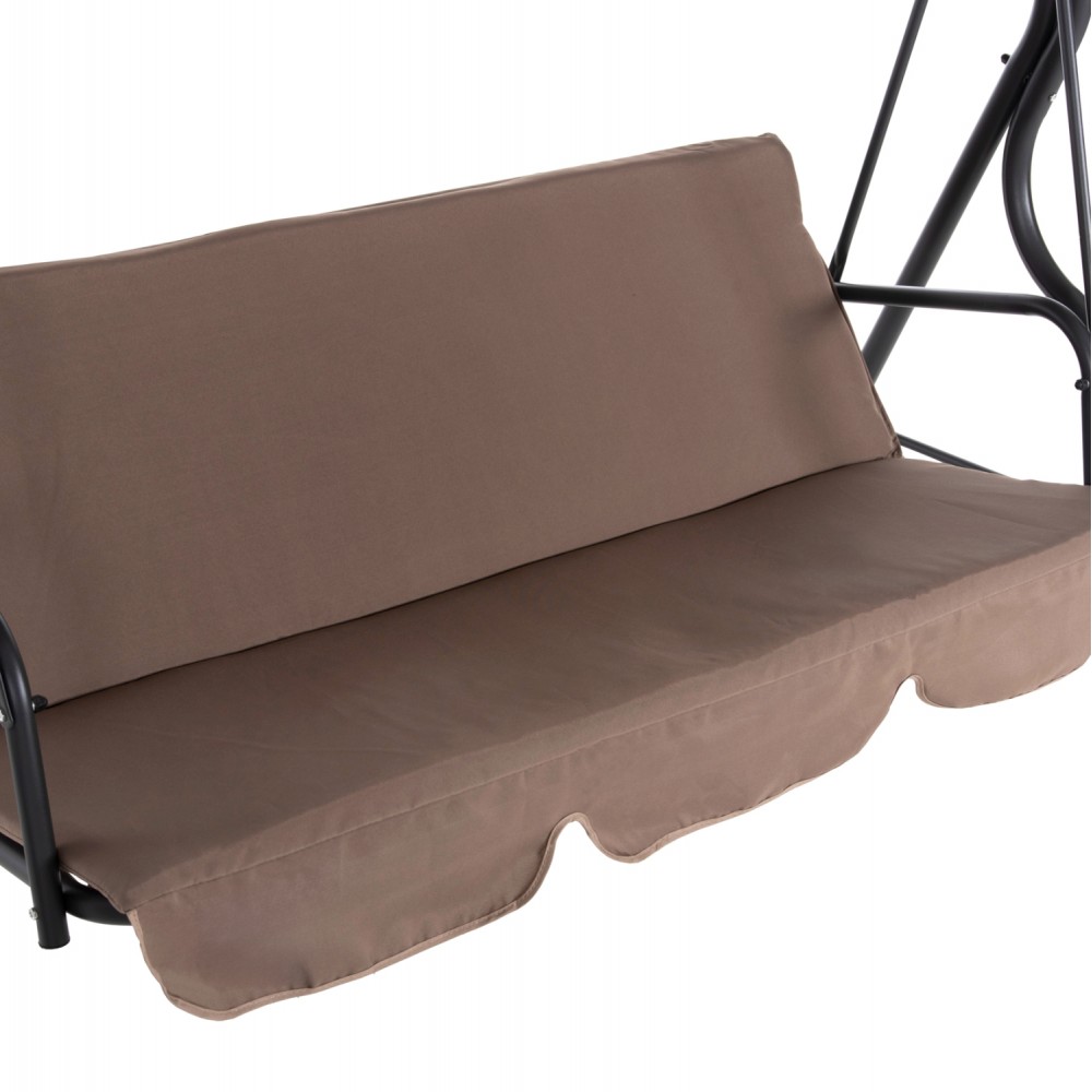 Κούνια τριών θέσεων "LIKID" από μέταλλο/ύφασμα σε χρώμα γκρι/καφέ 170x110x153