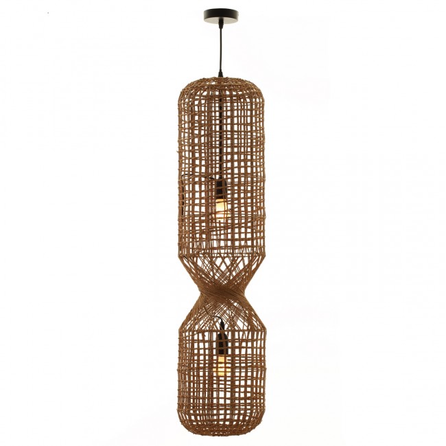 Φωτιστικό οροφής δίφωτο σε χρώμα μπεζ Φ25,5x103