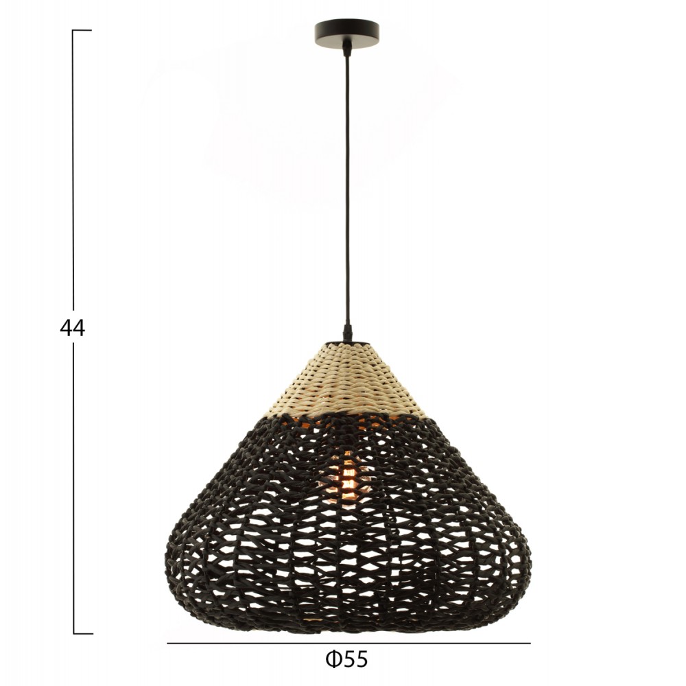 Φωτιστικό οροφής μονόφωτο σε χρώμα μπεζ/μαύρο Φ55,5x44