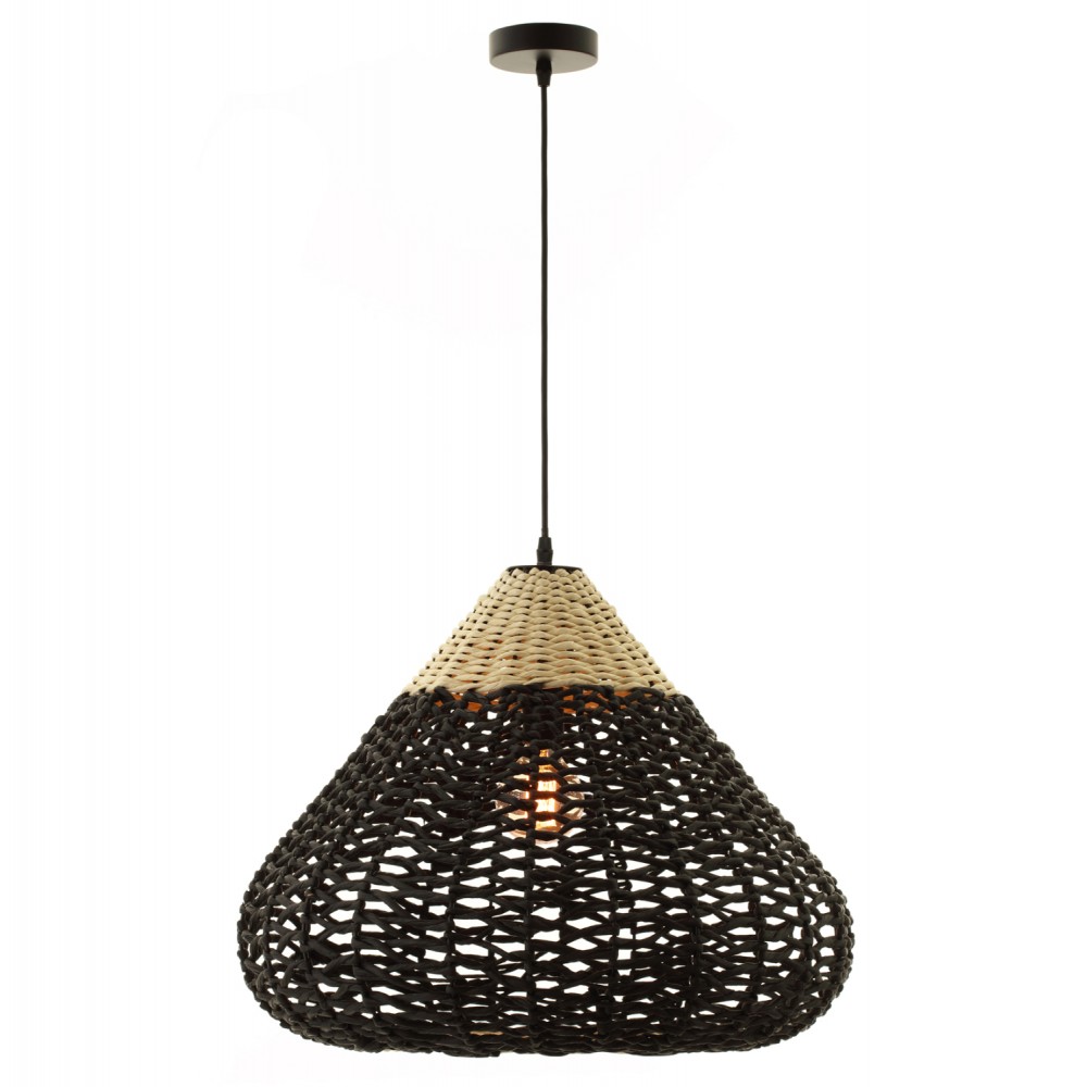 Φωτιστικό οροφής μονόφωτο σε χρώμα μπεζ/μαύρο Φ55,5x44