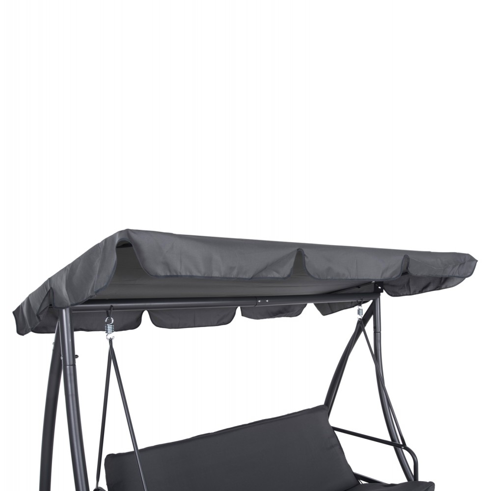 Κούνια τριών θέσεων "LIKID" από μέταλλο/ύφασμα σε χρώμα γκρι 200x120x164