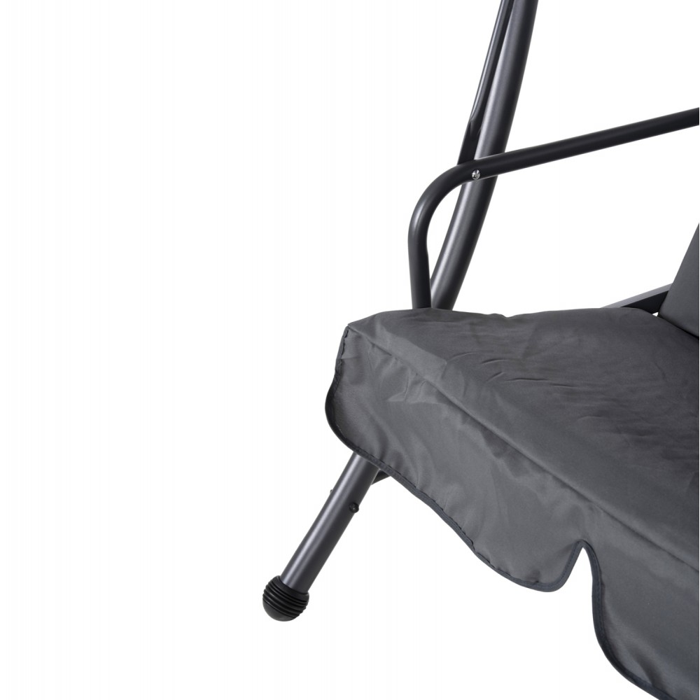 Κούνια τριών θέσεων "LIKID" από μέταλλο/ύφασμα σε χρώμα γκρι 200x120x164