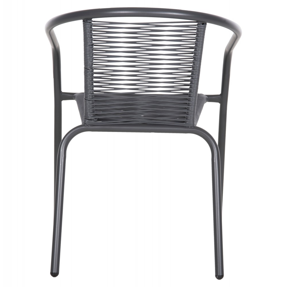 Πολυθρόνα "SWIFTER" από μέταλλο/rattan σε γκρι χρώμα 54x61x75