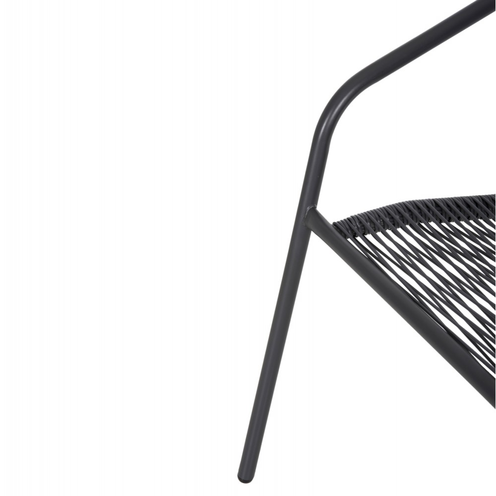 Πολυθρόνα "SWIFTER" από μέταλλο/rattan σε γκρι χρώμα 54x61x75
