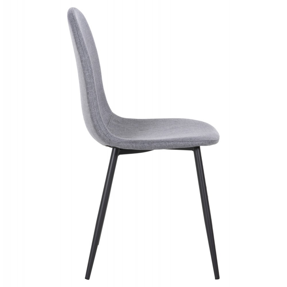 Καρέκλα "LEONARDO" από μέταλλο/ύφασμα σε χρώμα μαύρο/γκρι 42x49,5x89