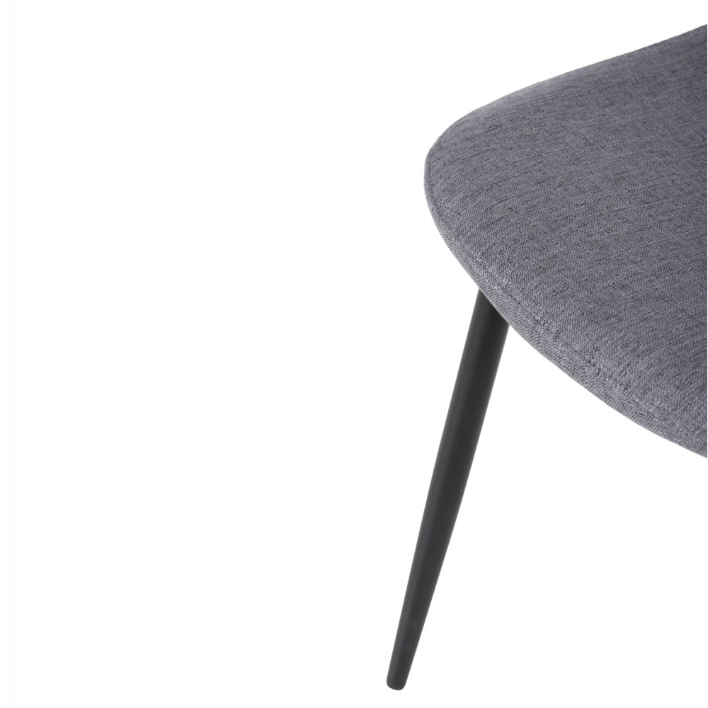 Καρέκλα "LEONARDO" από μέταλλο/ύφασμα σε χρώμα μαύρο/γκρι 42x49,5x89