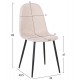 Καρέκλα "LEONARDO" από μέταλλο/ύφασμα σε χρώμα μαύρο/μπεζ 42x49,5x89
