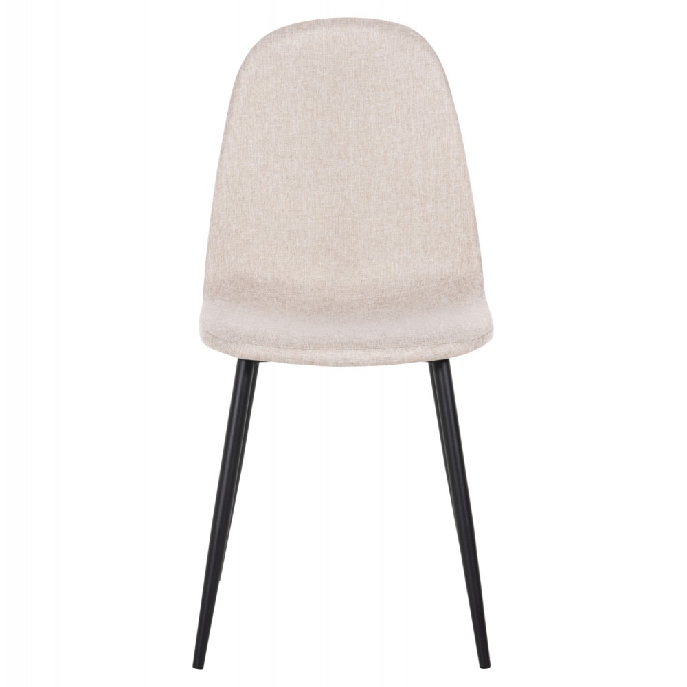 Καρέκλα "LEONARDO" από μέταλλο/ύφασμα σε χρώμα μαύρο/μπεζ 42x49,5x89