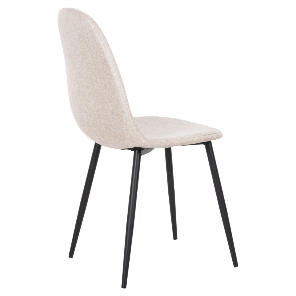 Καρέκλα "LEONARDO" από μέταλλο/ύφασμα σε χρώμα μαύρο/μπεζ 42x49,5x89