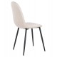 Καρέκλα "LEONARDO" από μέταλλο/ύφασμα σε χρώμα μαύρο/μπεζ 42x49,5x89