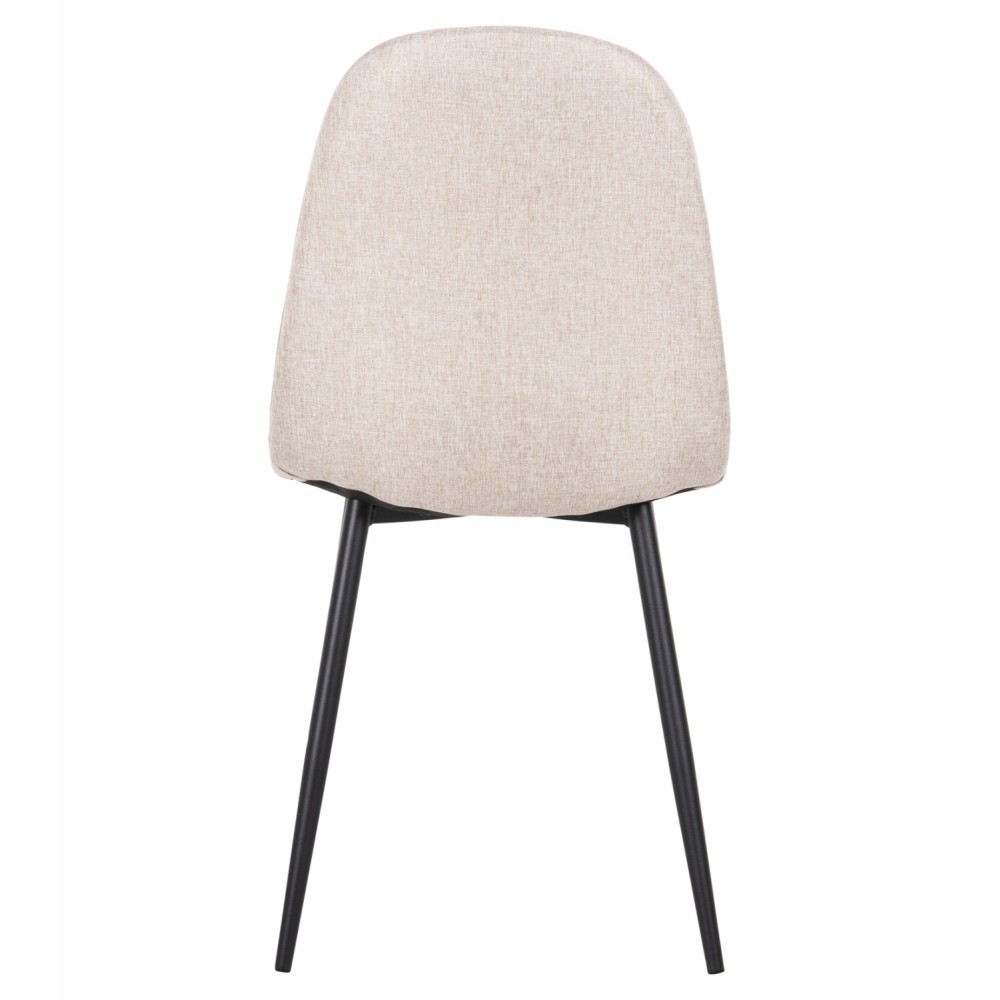 Καρέκλα "LEONARDO" από μέταλλο/ύφασμα σε χρώμα μαύρο/μπεζ 42x49,5x89