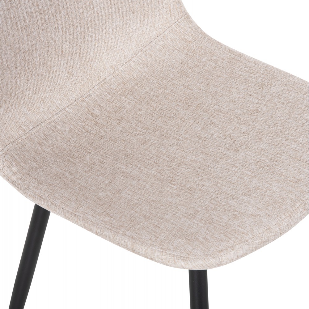 Καρέκλα "LEONARDO" από μέταλλο/ύφασμα σε χρώμα μαύρο/μπεζ 42x49,5x89