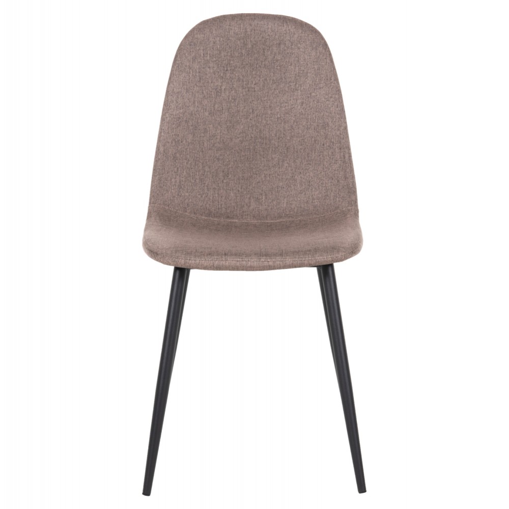 Καρέκλα "LEONARDO" από μέταλλο/ύφασμα σε χρώμα μαύρο/σκούρο μπεζ 42x49,5x89