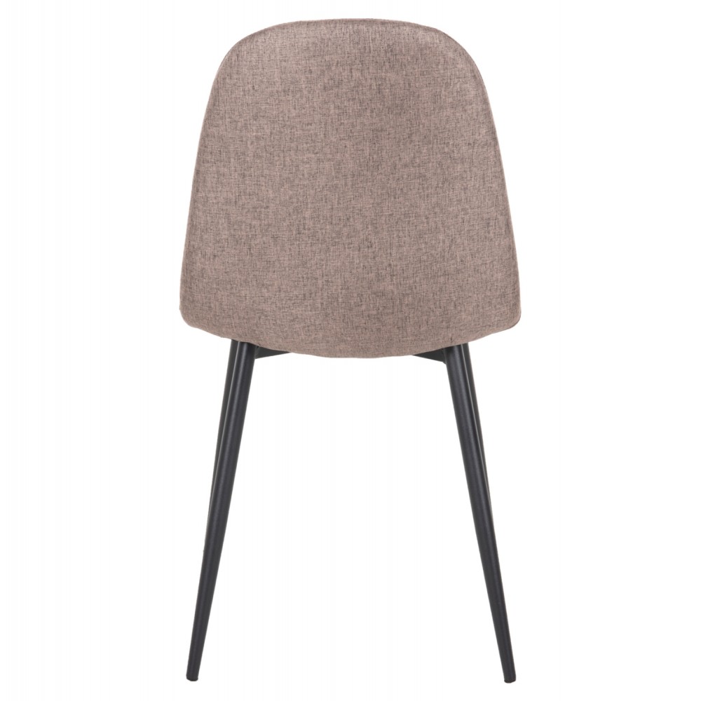 Καρέκλα "LEONARDO" από μέταλλο/ύφασμα σε χρώμα μαύρο/σκούρο μπεζ 42x49,5x89